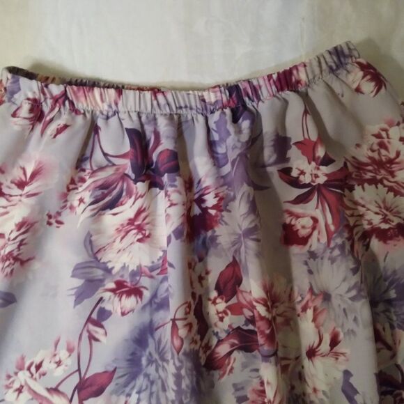 Vintage Floral Pattern Polyester Skirt - Picture 4 of 10